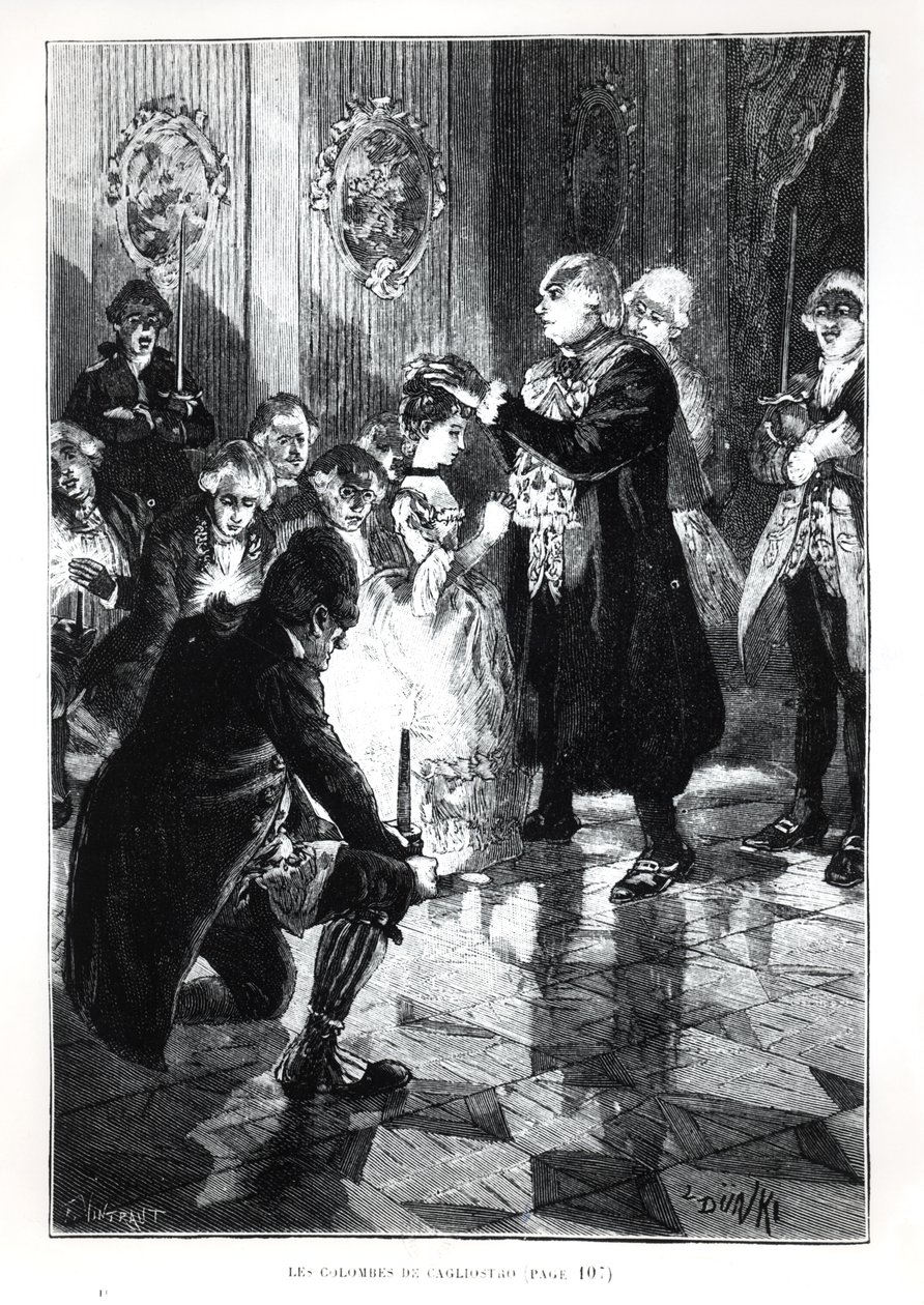 Les Colombes de Cagliostro, Illustration aus Les Merveilles de la Science von Louis Figuier (1819-94), veröffentlicht in Paris, 1893 von French School