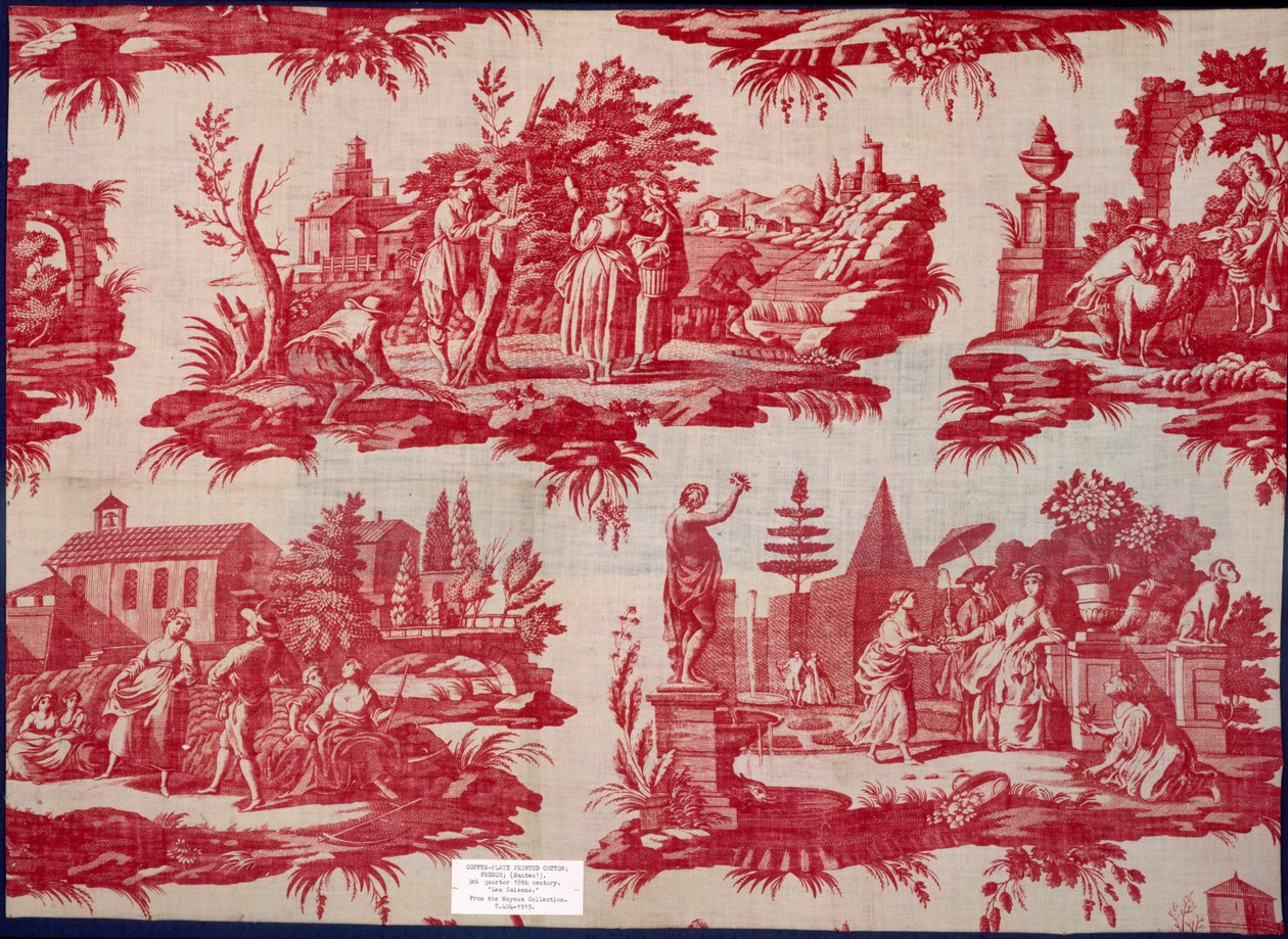 Les Saisons aus der Mayoux-Sammlung, 3. Viertel des 18. Jahrhunderts, Kupferplatten bedruckte Baumwolle von French School