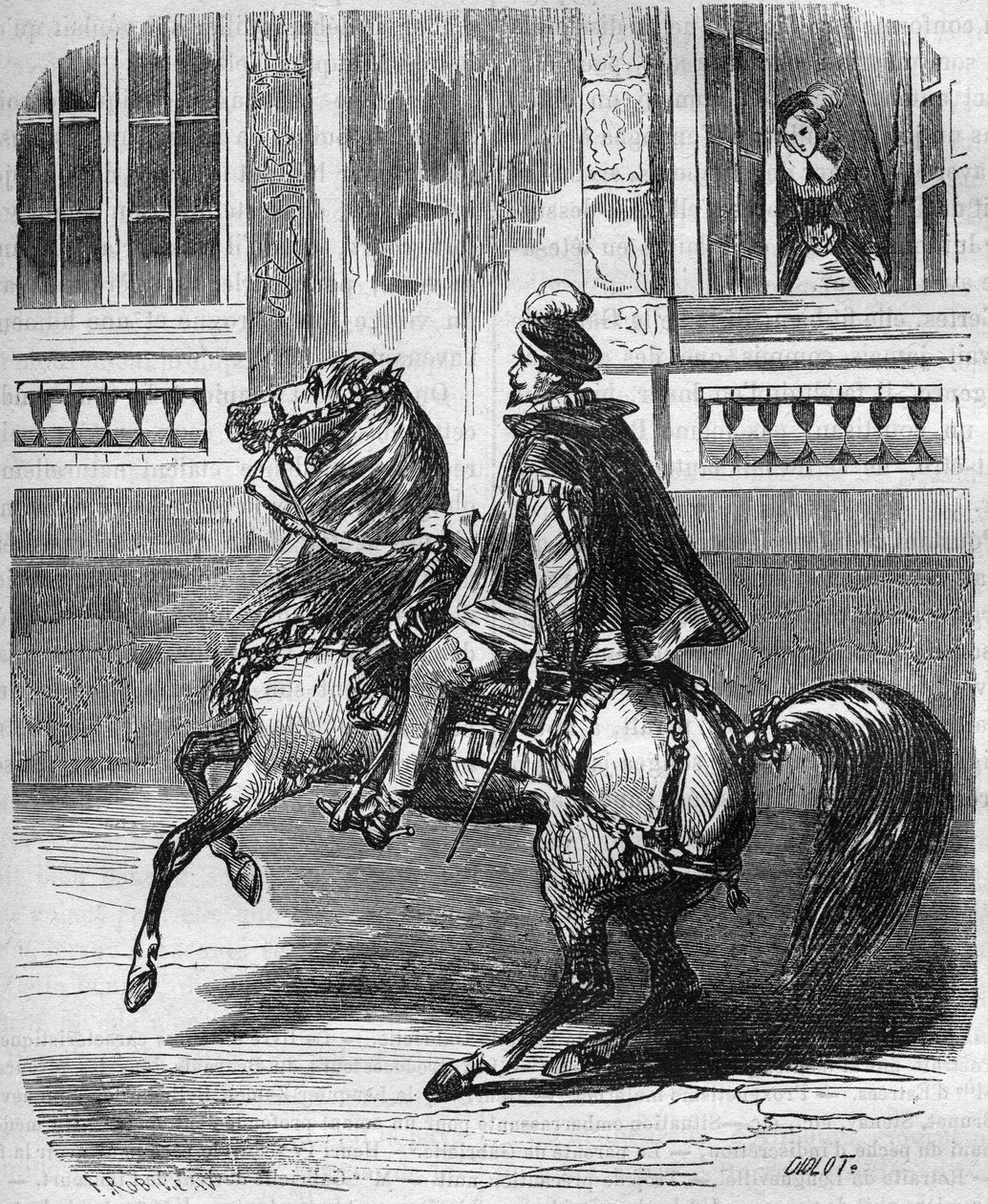 Die Lieben von König Heinrich II. (1519-1559) und Diane de Poitiers (1499-1566). Gravur in „Histoire de la prostitution et de la débauche dans tous les peuples du globe depuis l