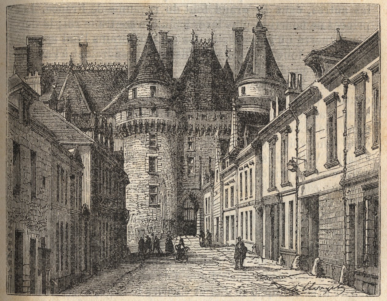 Die Schlösser der Loire: das Schloss von Langeais (Indre-et-Loire) - Gravur in 