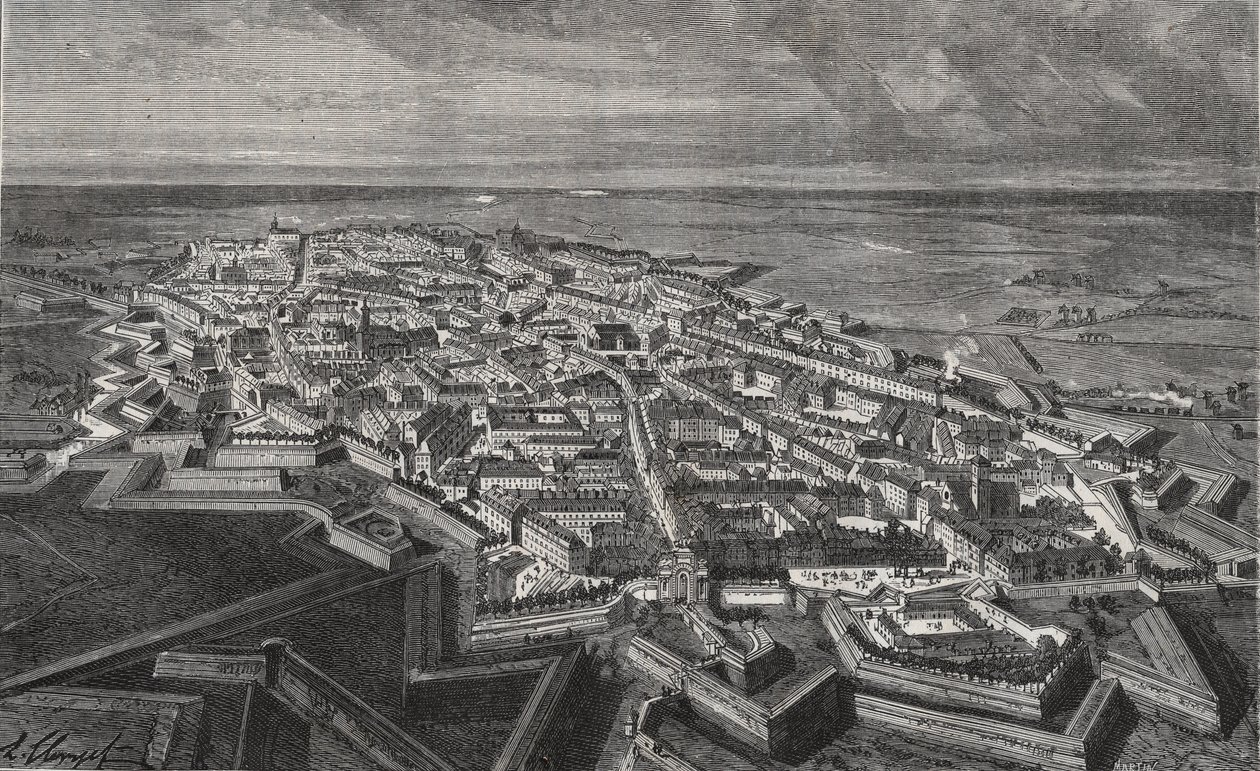 Stadt Lille im Norden Frankreichs - Gravur in „La France Illustrée: Geographie, Geschichte, Verwaltung, Statistik“ von V.A. Malt-Brown. 1884 von French School