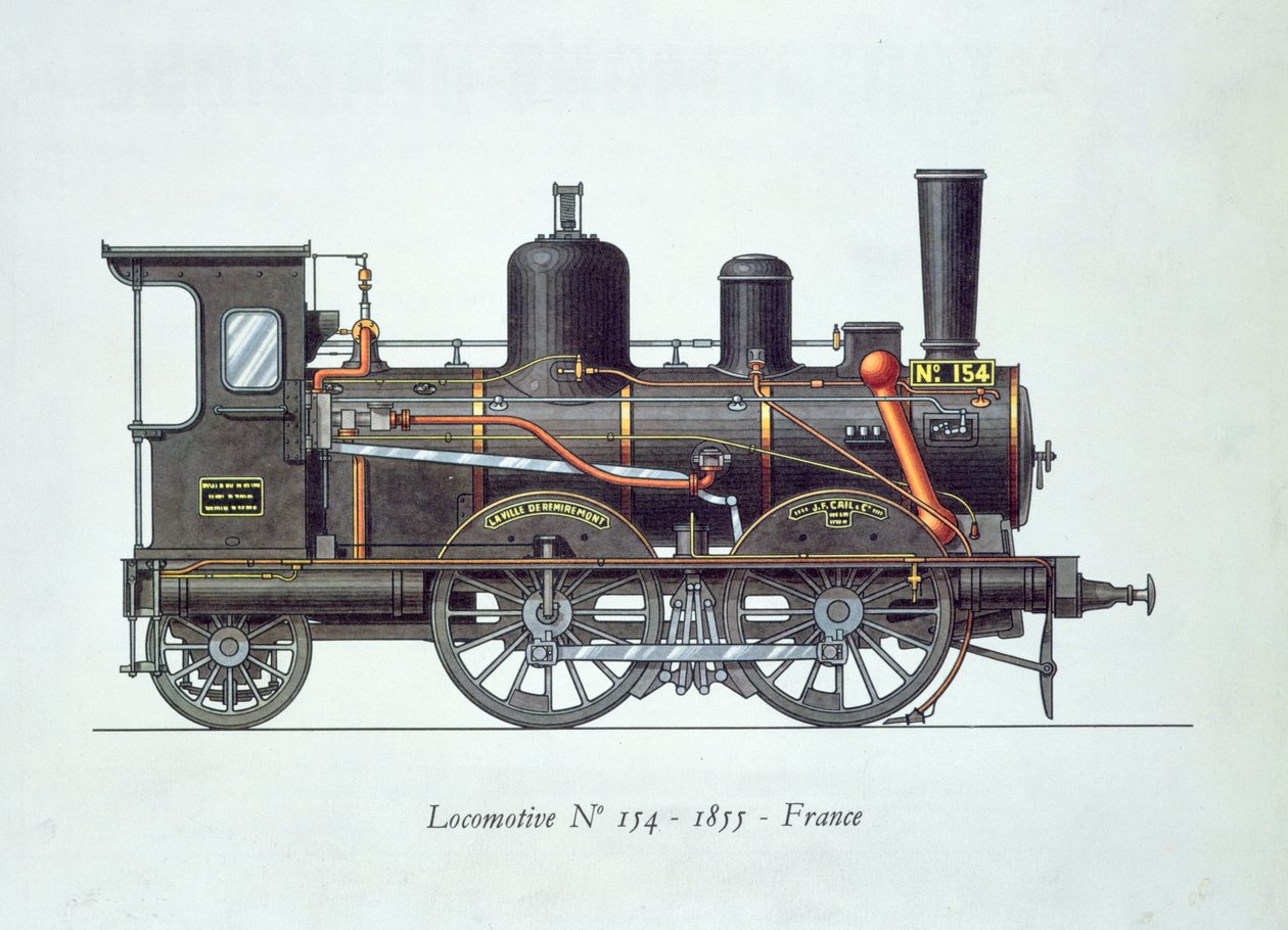 Lokomotive Nr. 154, 1855 von French School