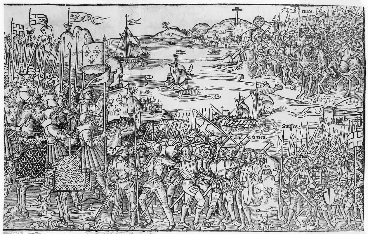 Ludwig IX. von Frankreich landet in Damiette während des Siebten Kreuzzugs, aus 