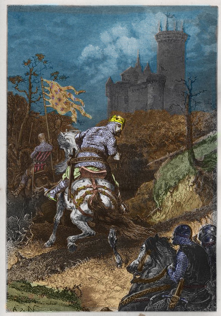 Ludwig VI. genannt „der Dicke“ (1081-1137), auf Expedition von A. DE NEUVILLE - Ludwig der Dicke auf einer Expedition Gravur aus „L