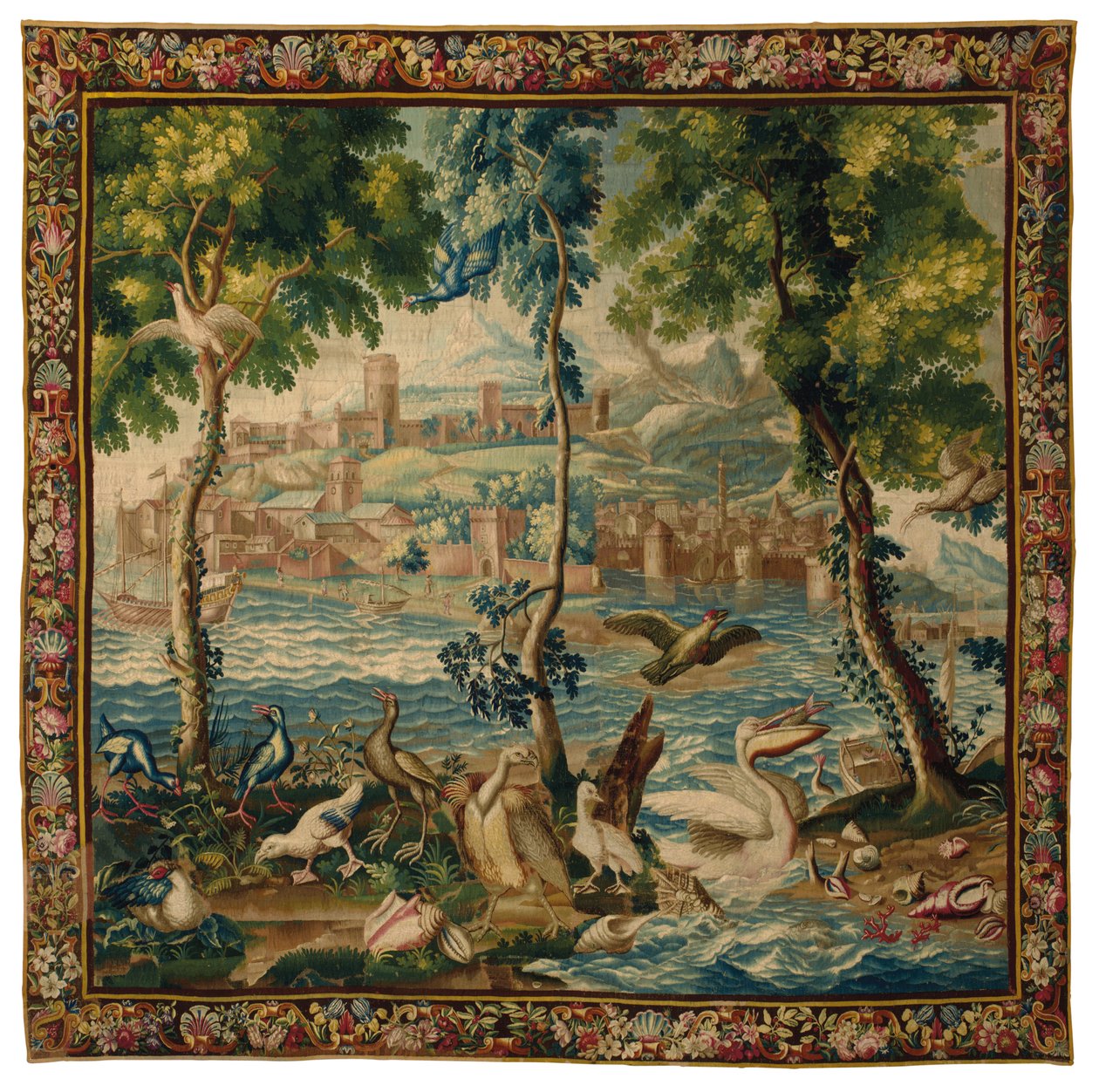 Louis XIV Beauvais „ports de mer“ Wandteppich, ca. 1700 von French School