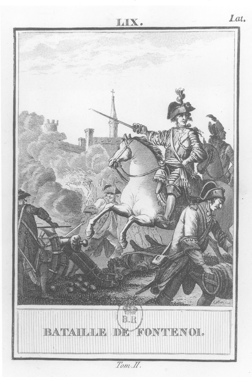 Ludwig XV. (1710-74) in der Schlacht von Fontenoy, 11. Mai 1745 von French School