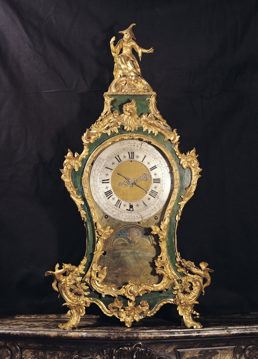 Louis XV Stil Uhr mit einem chinesischen Mann (Ormolu) von French School