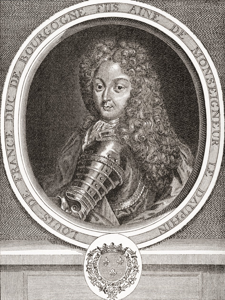 Louis de France, Sohn von Frankreich, Herzog von Burgund, 1682-1712. Ältester Sohn von Louis, Dauphin von Frankreich, bekannt als Le Petit Dauphin. Aus Les Heures Libres, veröffentlicht 1908. von French School