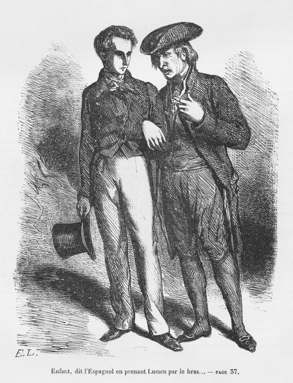 Lucien de Rubempré und Carlos Herrera, Illustration aus 