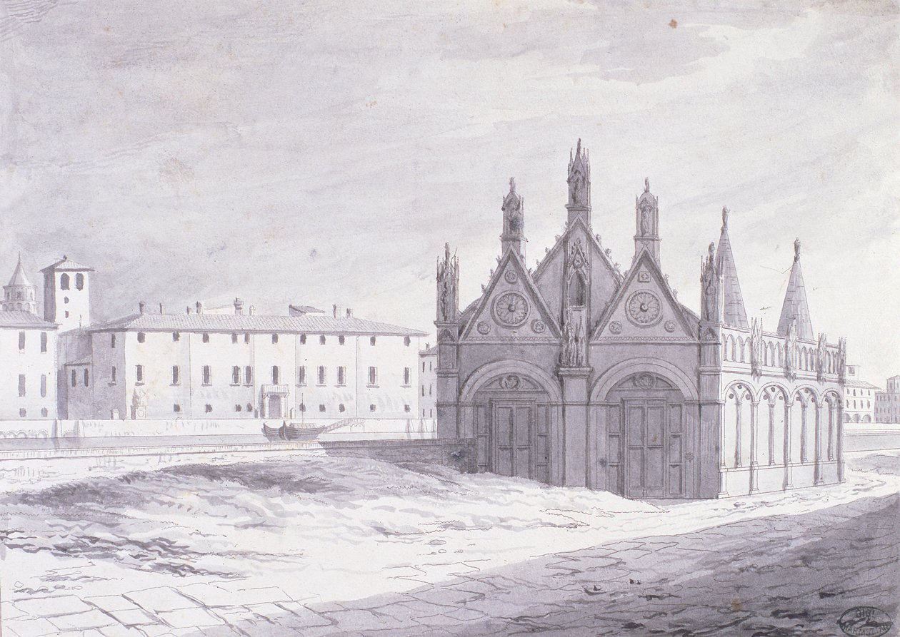 Lungarno, Santa Maria della Spina, Pisa von French School