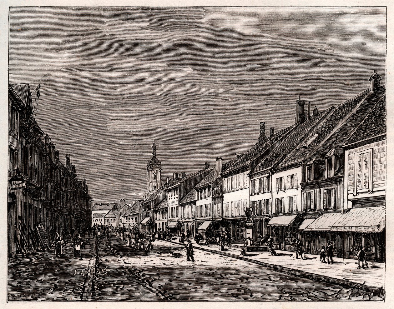 Lure - Département Haute-Saône in der Region Bourgogne-Franche-Comté - Gravur in „La France illustrée: géographie, histoire, administration statistique“ von V.-A. Malt-Brown. 1884 von French School