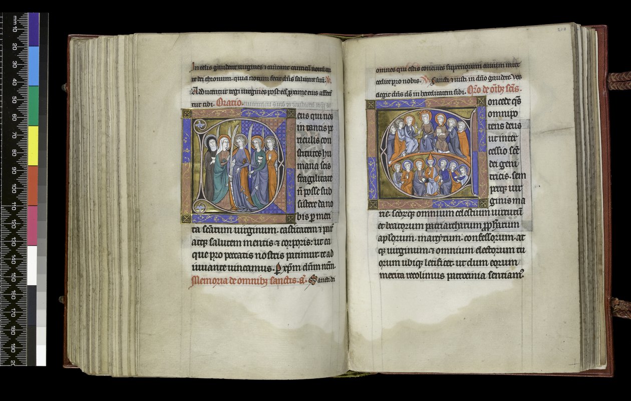 Fürbitte an Jungfrauen und Fürbitte an alle Heiligen, aus dem Psalter und Stundenbuch von Isabella von Frankreich, Paris, ca. 1265-70 von French School