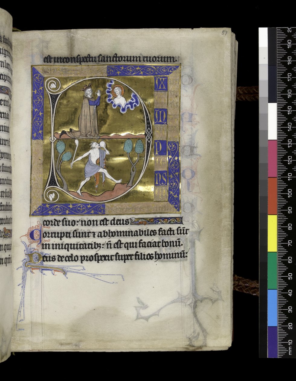 MS 300 f.57r, David betet zu Gott von French School