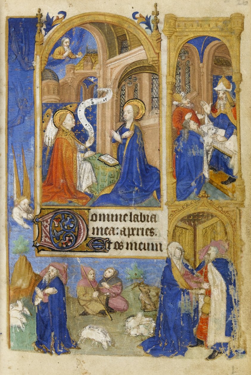 Die Verkündigung und Verkündigung an die Hirten, 1464 von French School