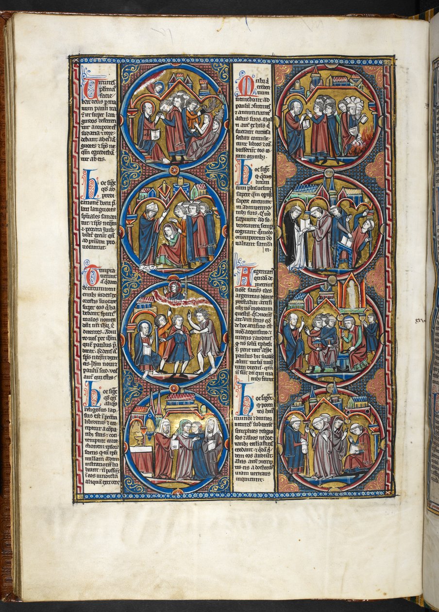 MS. Harley 1527, f.80v, Miniaturen aus der Bible moralisée von French School