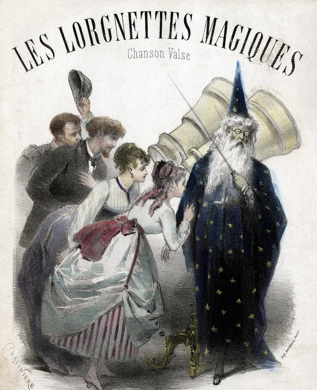 Magische Lorgnetten, Lied für populären Walzer. Lithografie von French School
