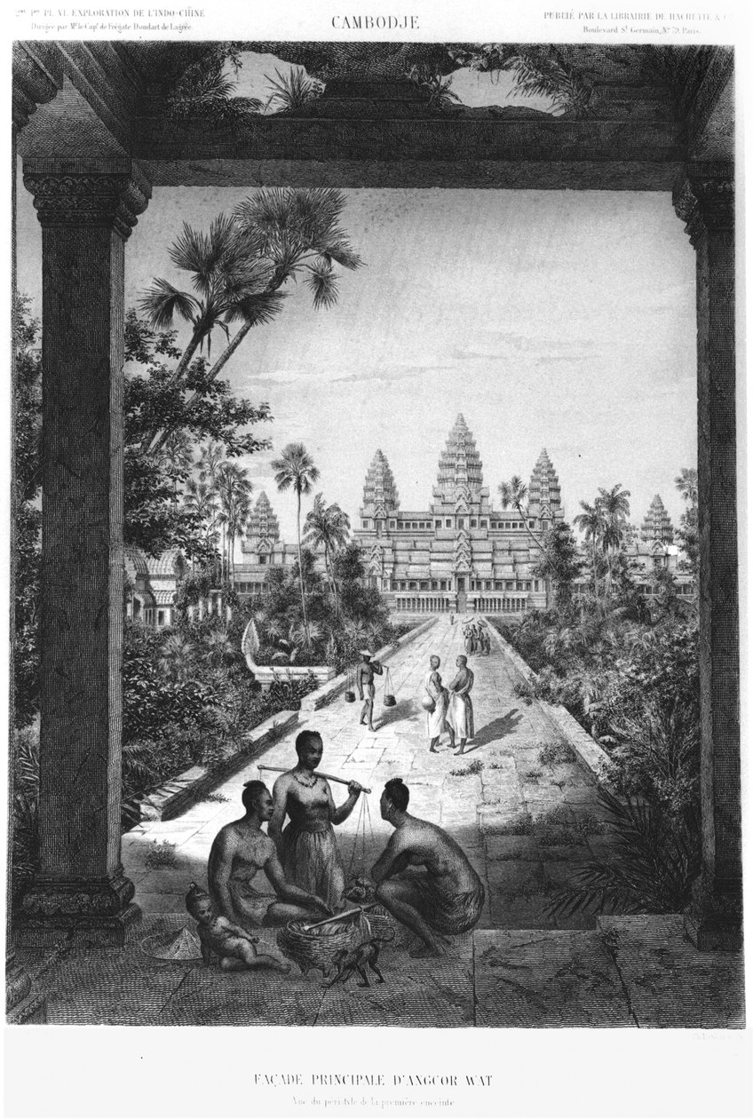 Hauptfassade von Angkor Wat, Illustration aus Atlas du voyage d