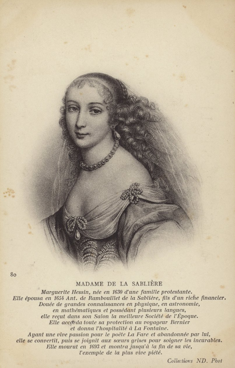 Marguerite de la Sabliere (ca. 1640-1693), französische Salonnière von French School