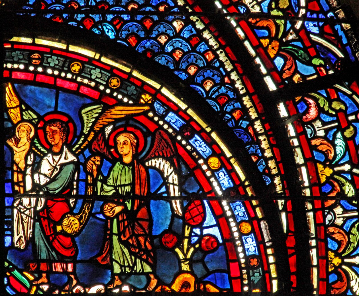 Maria-Magdalena-Fenster: Die Seele von Maria Magdalena wird gesegnet von French School