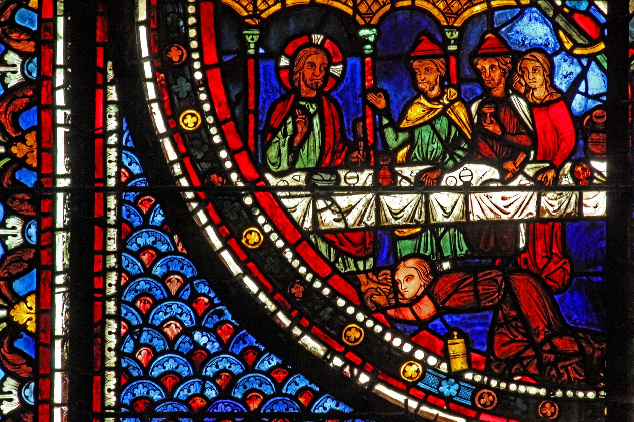 Maria-Magdalena-Fenster: Maria im Haus von Simon von French School