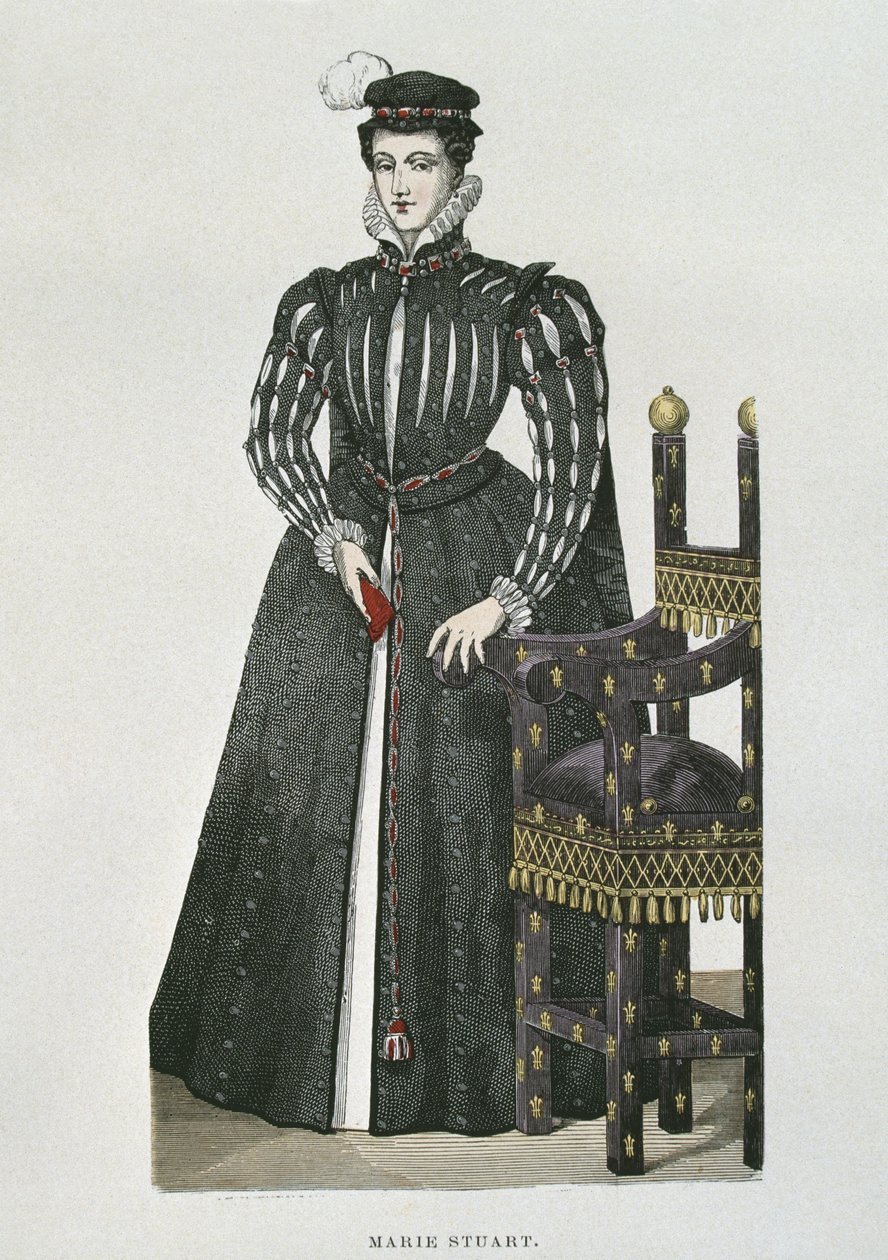 Maria Stuart (1542-87), Kopie einer Miniatur aus dem Recueil de Gaignieres von French School