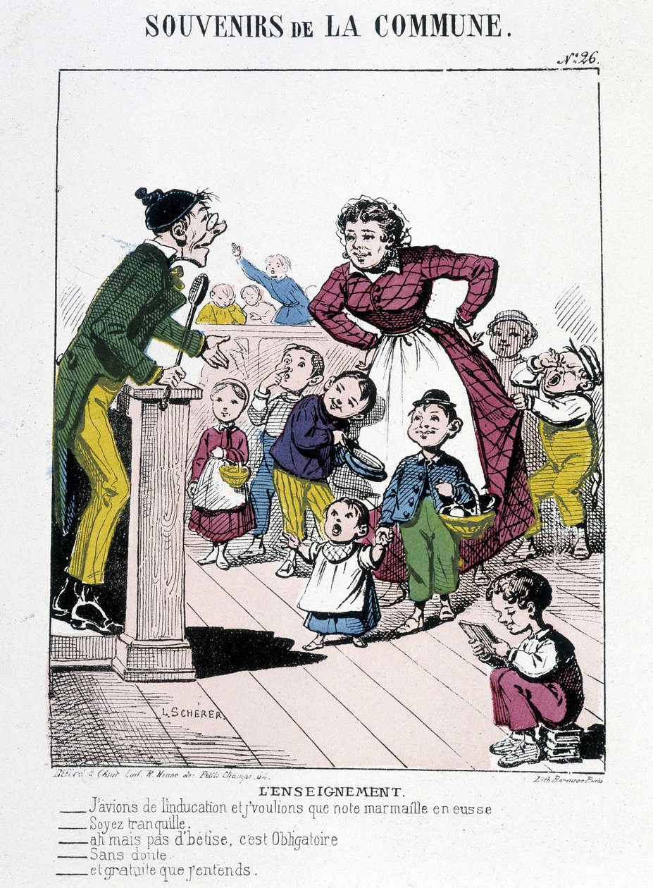 Erinnerungen an die Kommune: Unterricht, Ende 19. Jahrhundert B.H.V. P. von French School