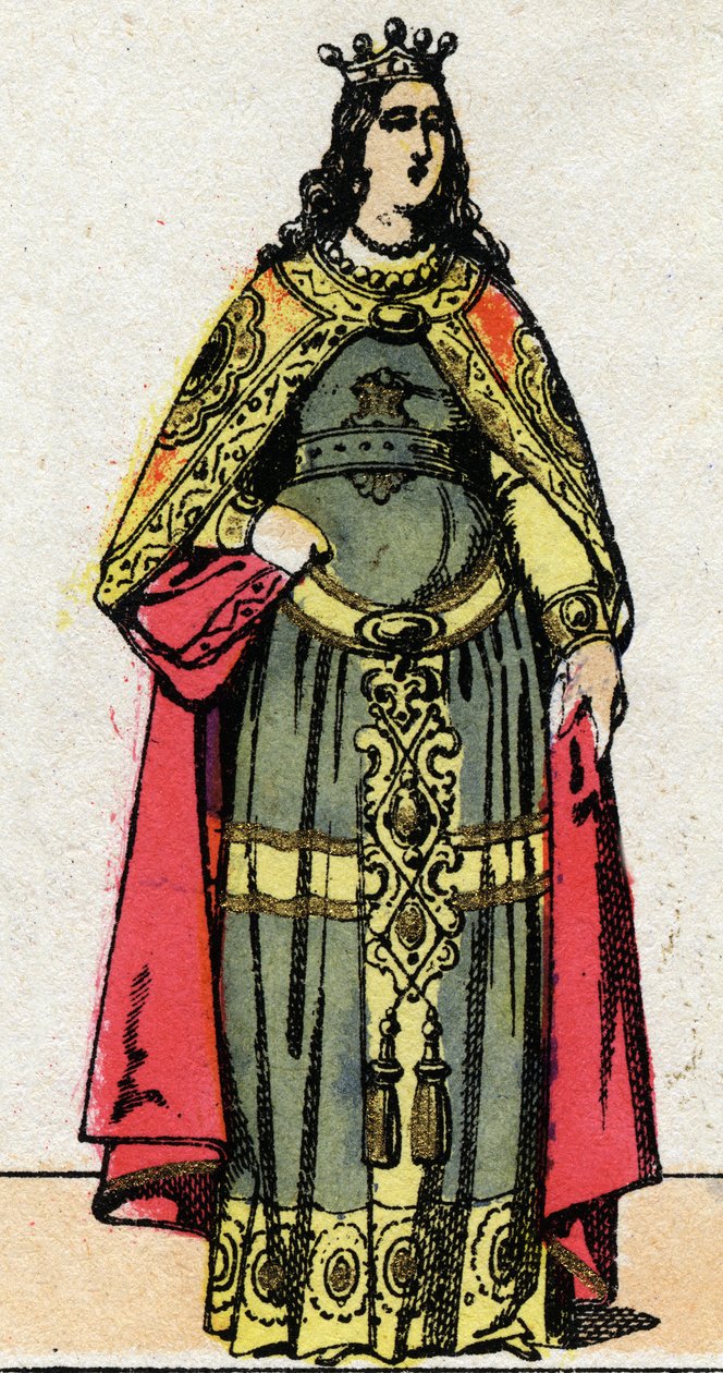 Merowingische Dynastie: Porträt von Königin Clothilde, Ehefrau von Dagobert III. Epinal-Bildgebung Ende des 19. Jahrhunderts. Private Sammlung. von French School
