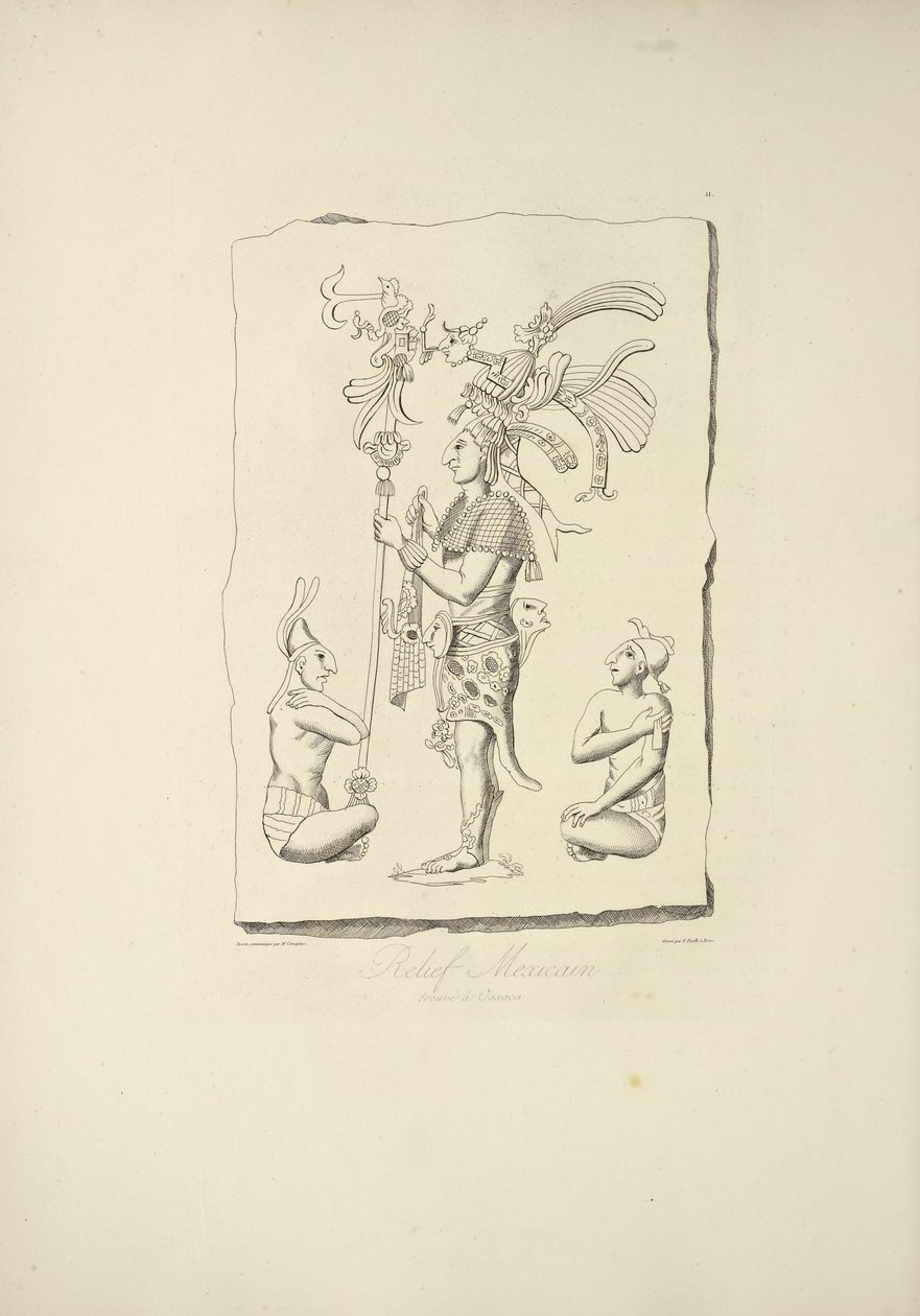 Mexikanisches Relief gefunden in Oaxaca, Illustration aus 
