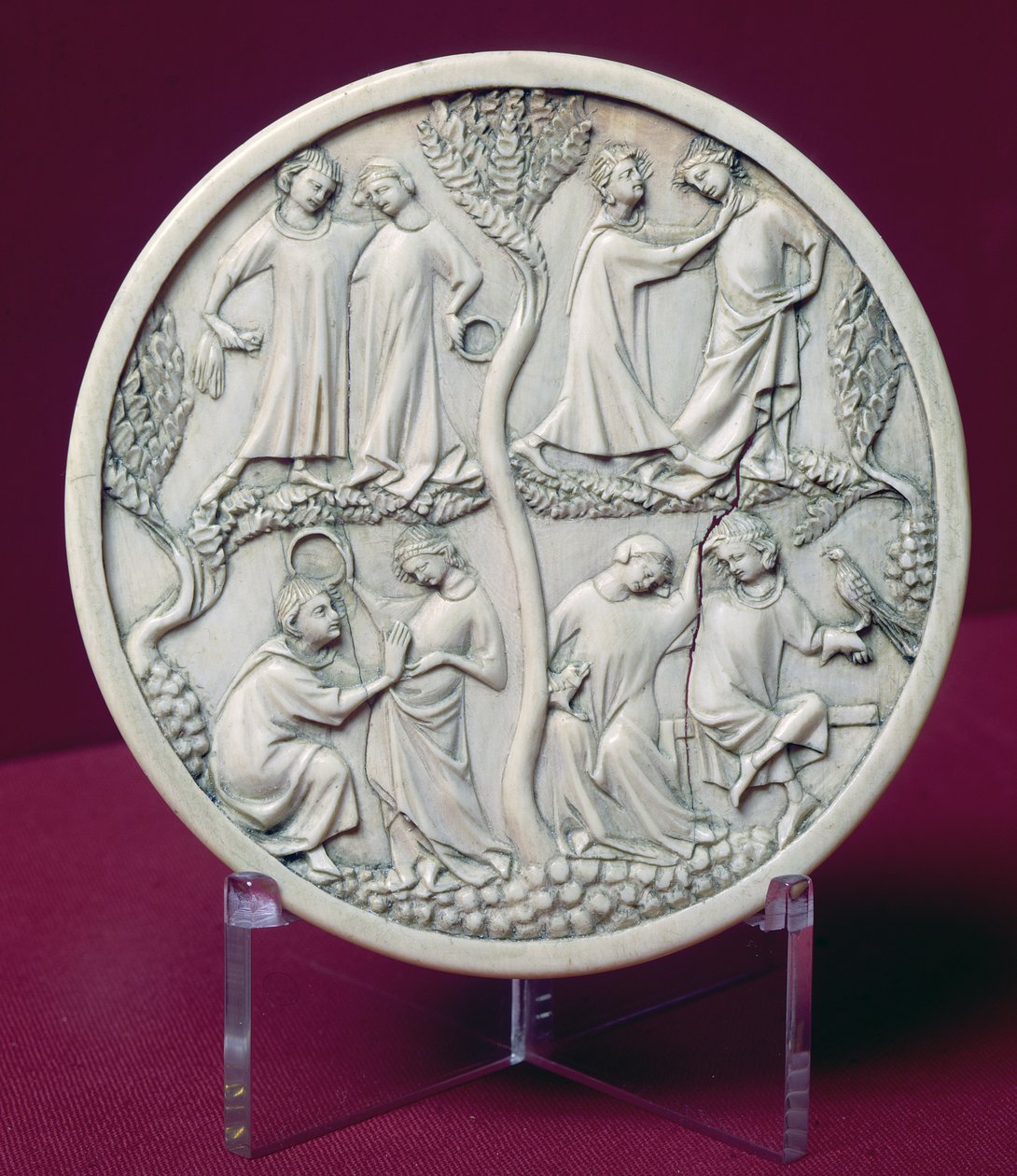 Spiegelgehäuse mit höfischen Szenen, ca. 1320-30 von French School