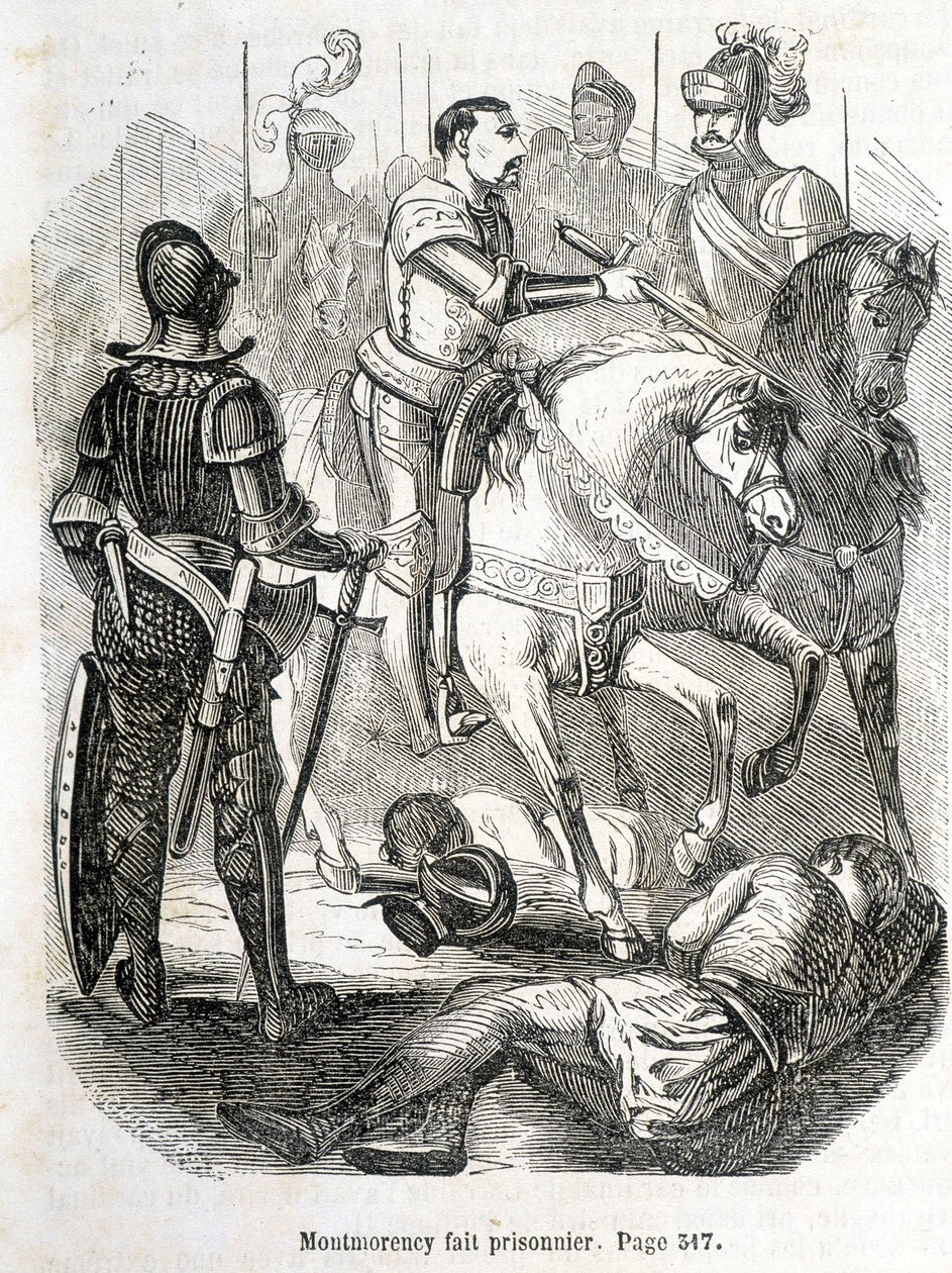 Montmorency gefangen genommen in Pavie (1525) - in Histoire de France von L.-P. Anquetil von French School
