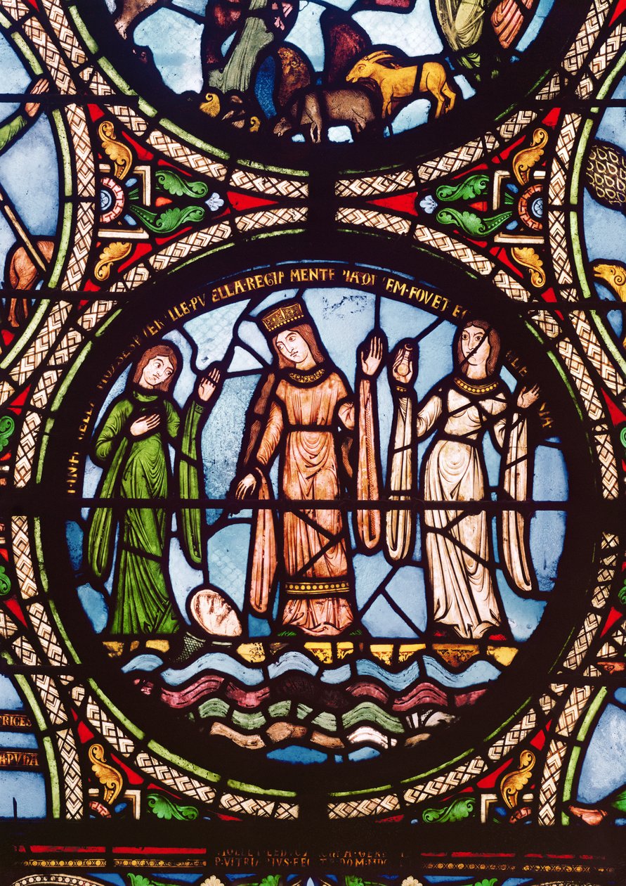 Moses aus dem Wasser gerettet, 12.-13. Jahrhundert von French School