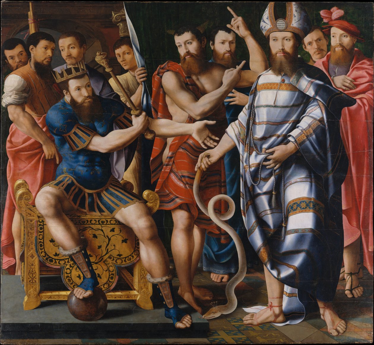 Moses und Aaron vor dem Pharao: Eine Allegorie der Familie Dinteville, 1537 von French School