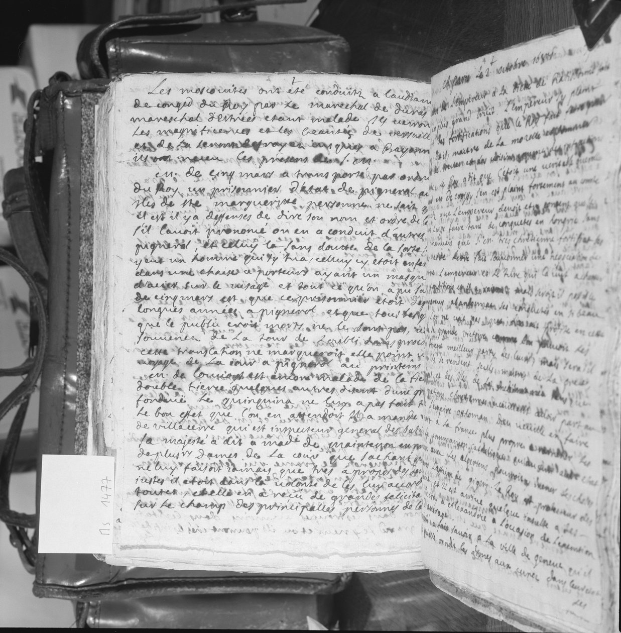Ms.1477 fol.396vo Brief, der den Mann mit der eisernen Maske kommentiert, 4. September 1687 von French School