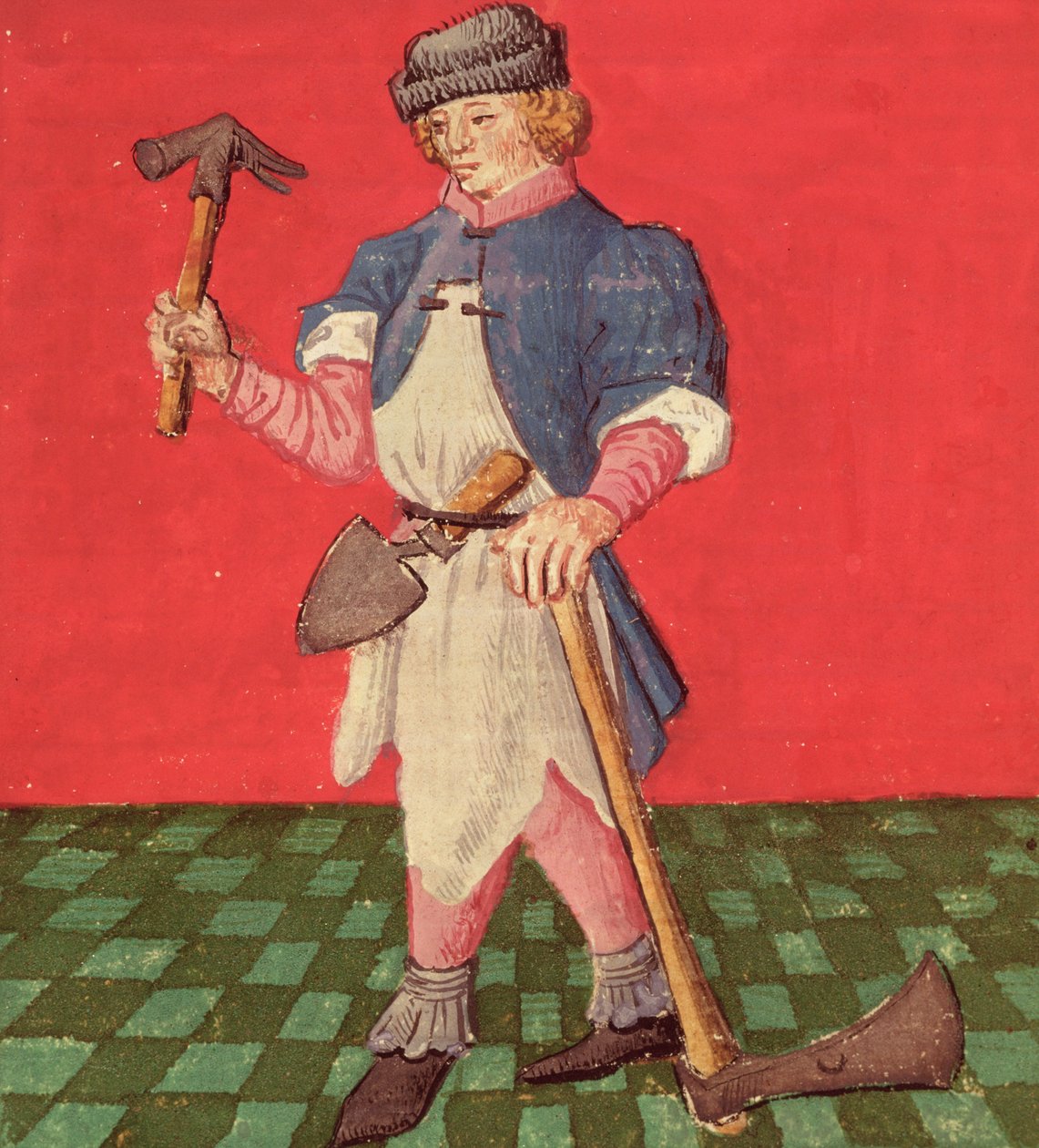Ms.3066 fol.42 v Der Schmied, aus Le Livre des Echecs Moralises von Jacques de Cessoles von French School