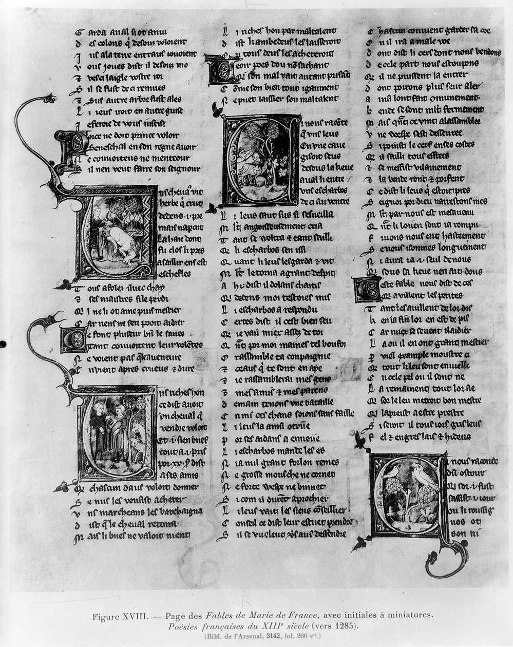 Fabeln von Marie de France (fl. 12. Jahrhundert), aus einer Anthologie französischer Gedichte, ca. 1280-90 von French School