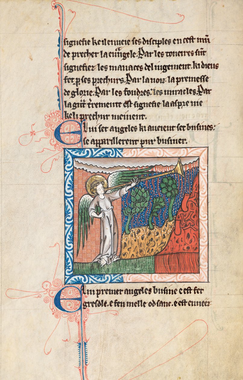 Ms65 f27v, Kommentar zur Apokalypse des Heiligen Johannes, spätes 13. Jahrhundert von French School