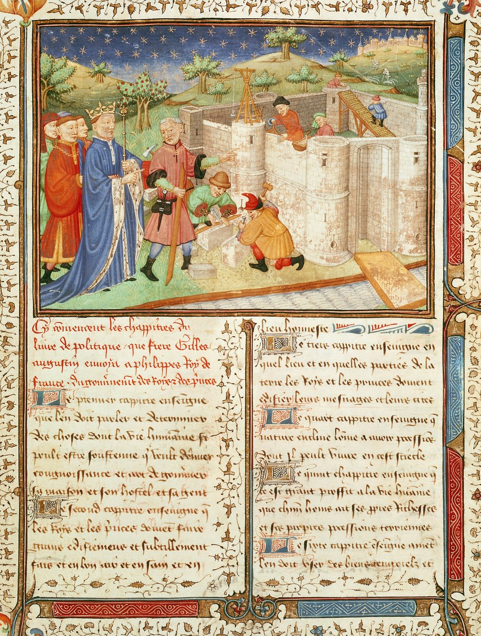 Ms 1015 fol.1 Illustration aus Gouvernement des Rois et des Princes von French School