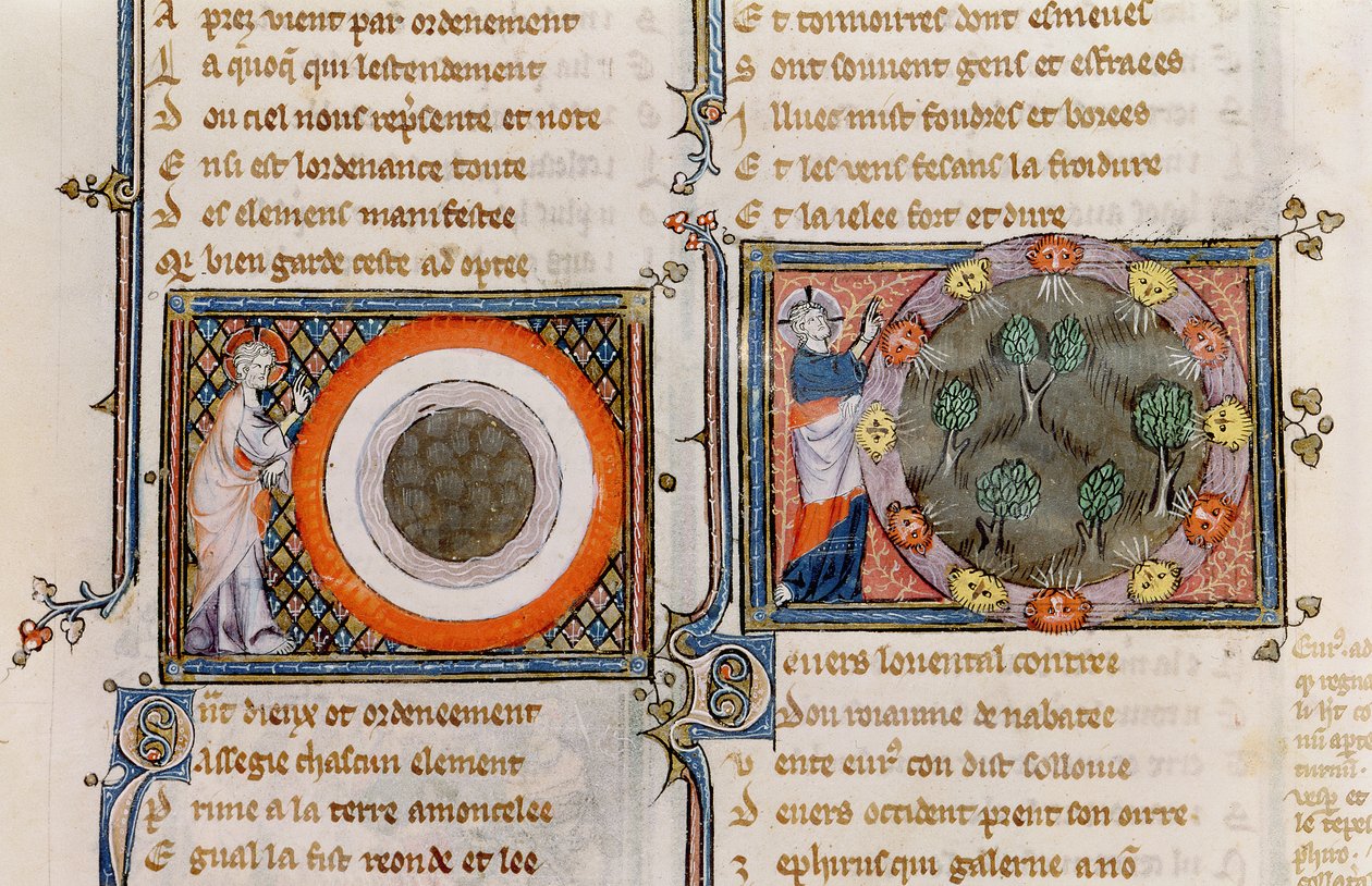 Ms 1044 fol.17v Die Schöpfung, aus Ovide Moralisé geschrieben von Chretien Legouais von French School