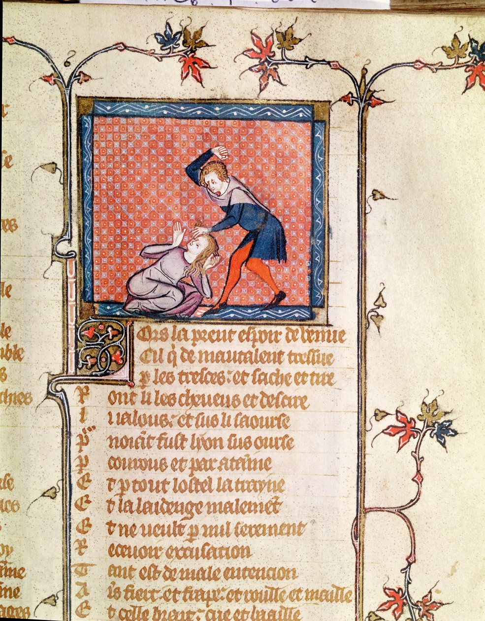 Die Gewalt der Eifersucht, aus dem Roman de la Rose, ca. 1487-95 von French School