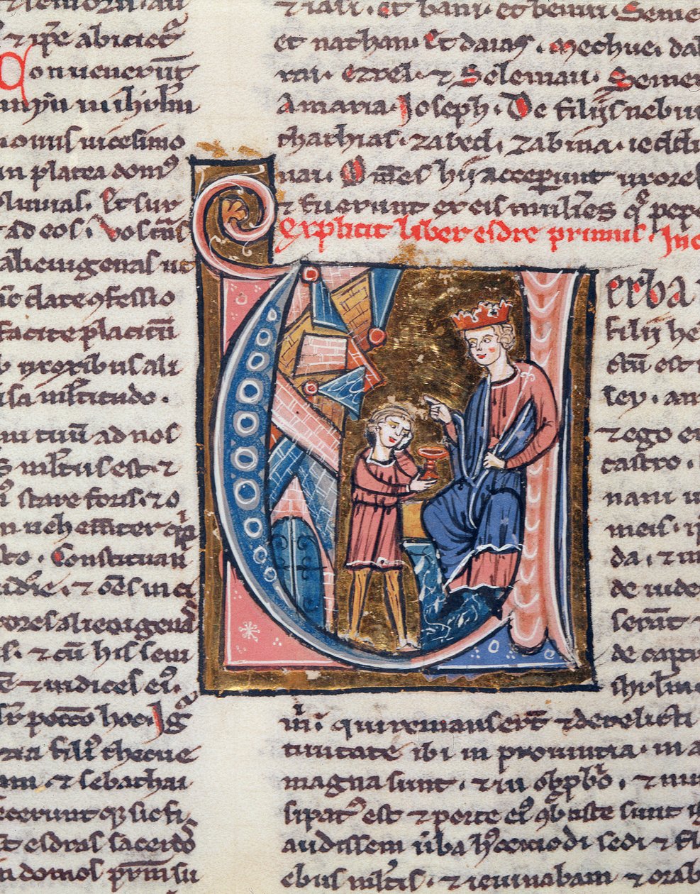 Ms 1185 Der Prophet Nehemia, Miniatur aus einer lateinischen Bibel von French School