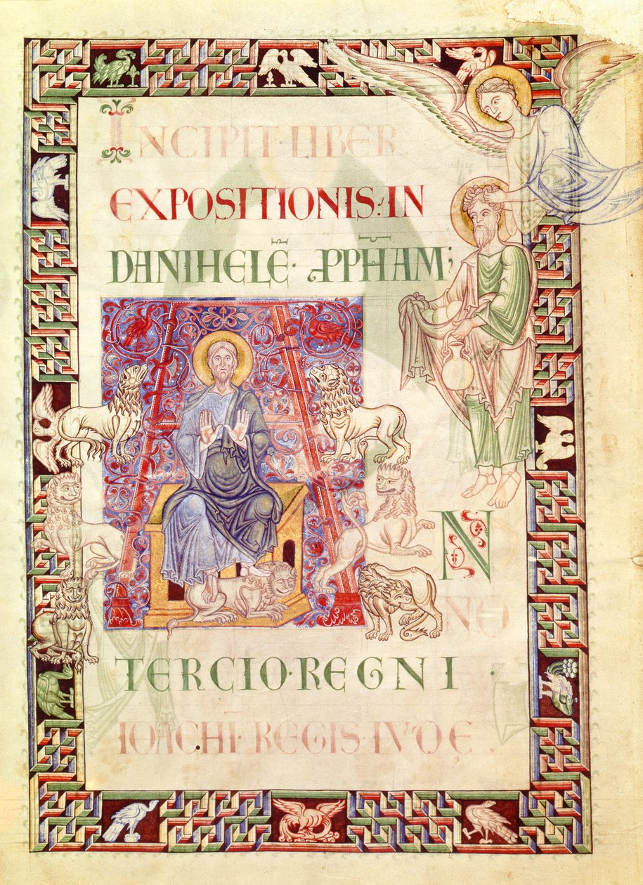Daniel in der Löwengrube, gefüttert von Habakuk, aus Explanatio in Prophetas et Ecclesiasten von St. Jerome von French School
