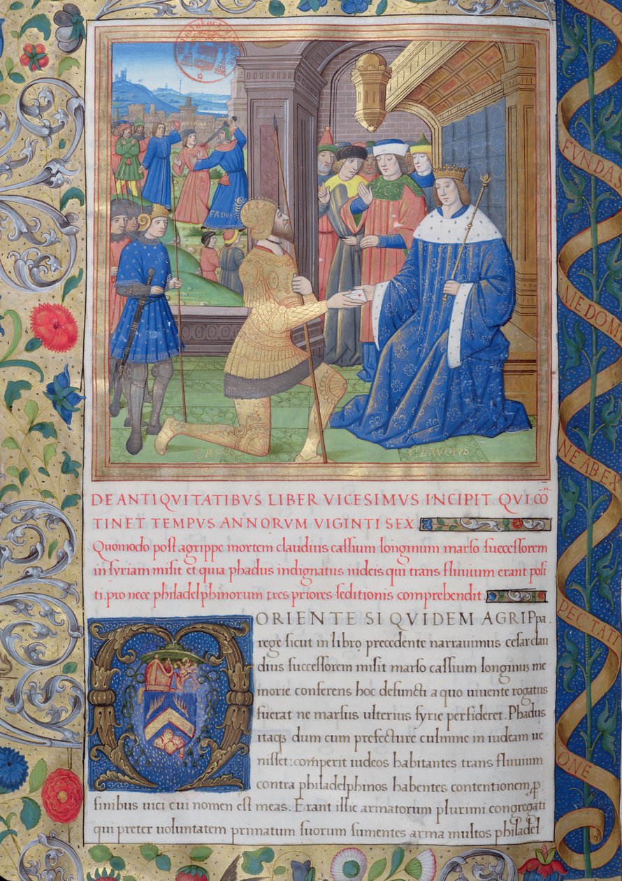 Ms. 1581 f. 897v Illustration aus Buch XX (Von Fadus dem Prokurator bis Florus), Kapitel 1 der Antiquitates Judaicae von Flavius Josephus von French School