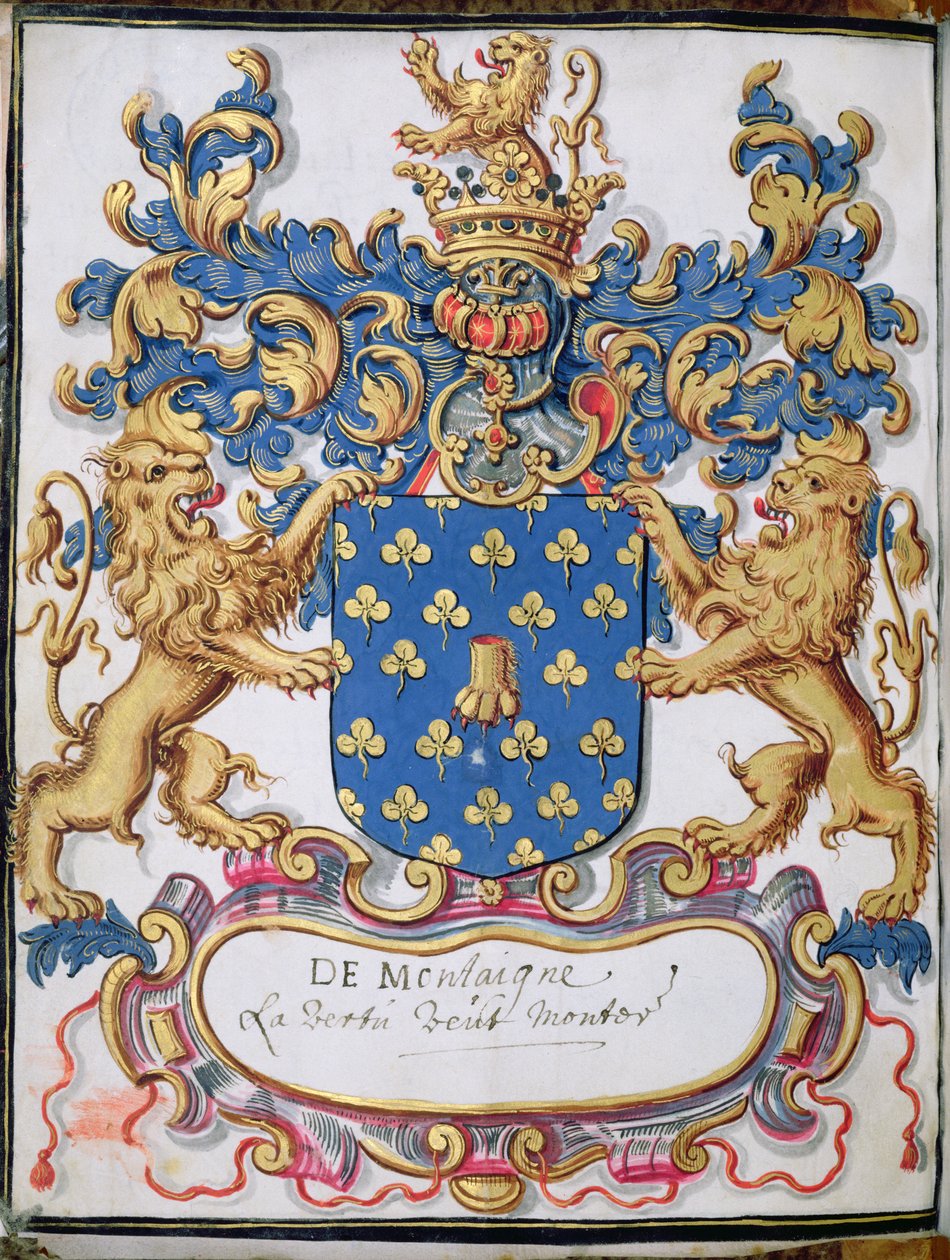 Ms 2151, fol.lv Wappen von Michel Eyquem de Montaigne (1533-92) von French School