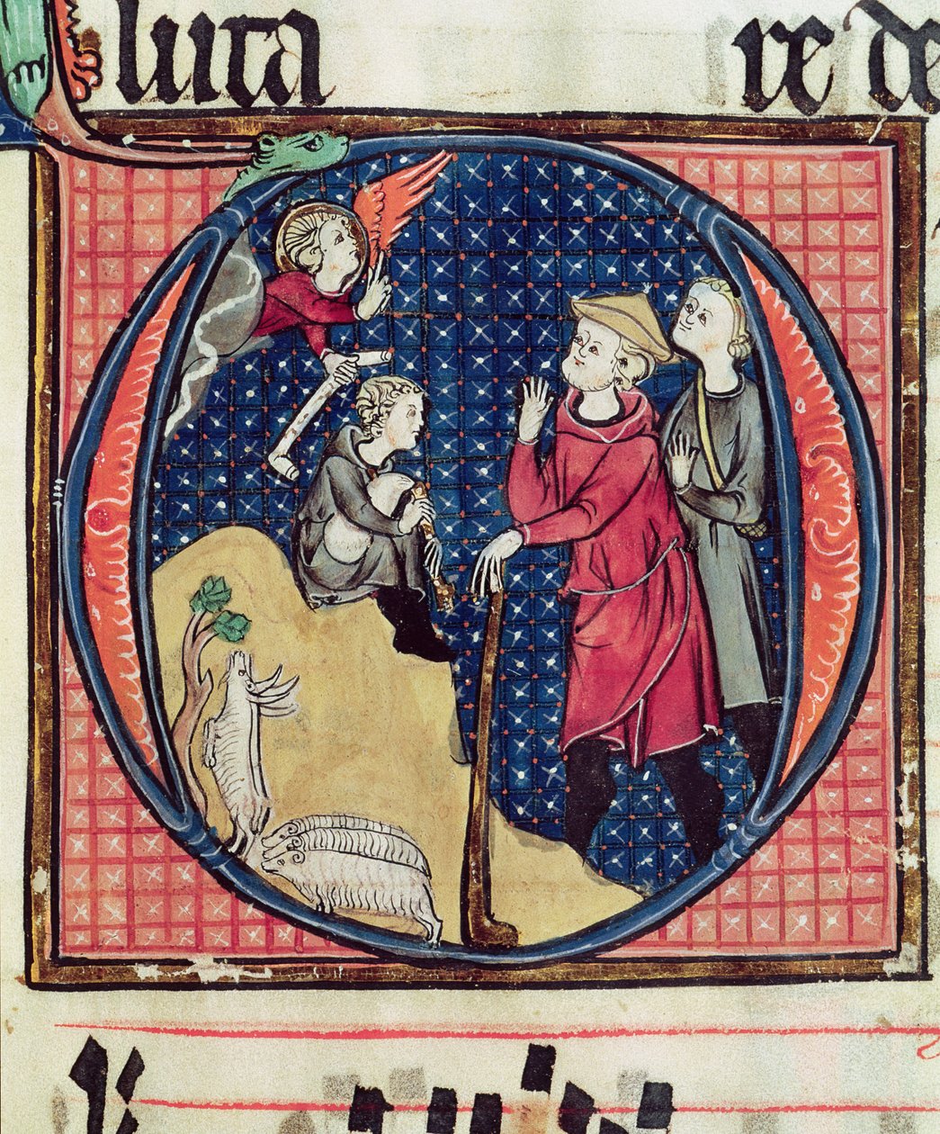 Verkündigung an die Hirten, aus einem Antiphonar, 1257 von French School