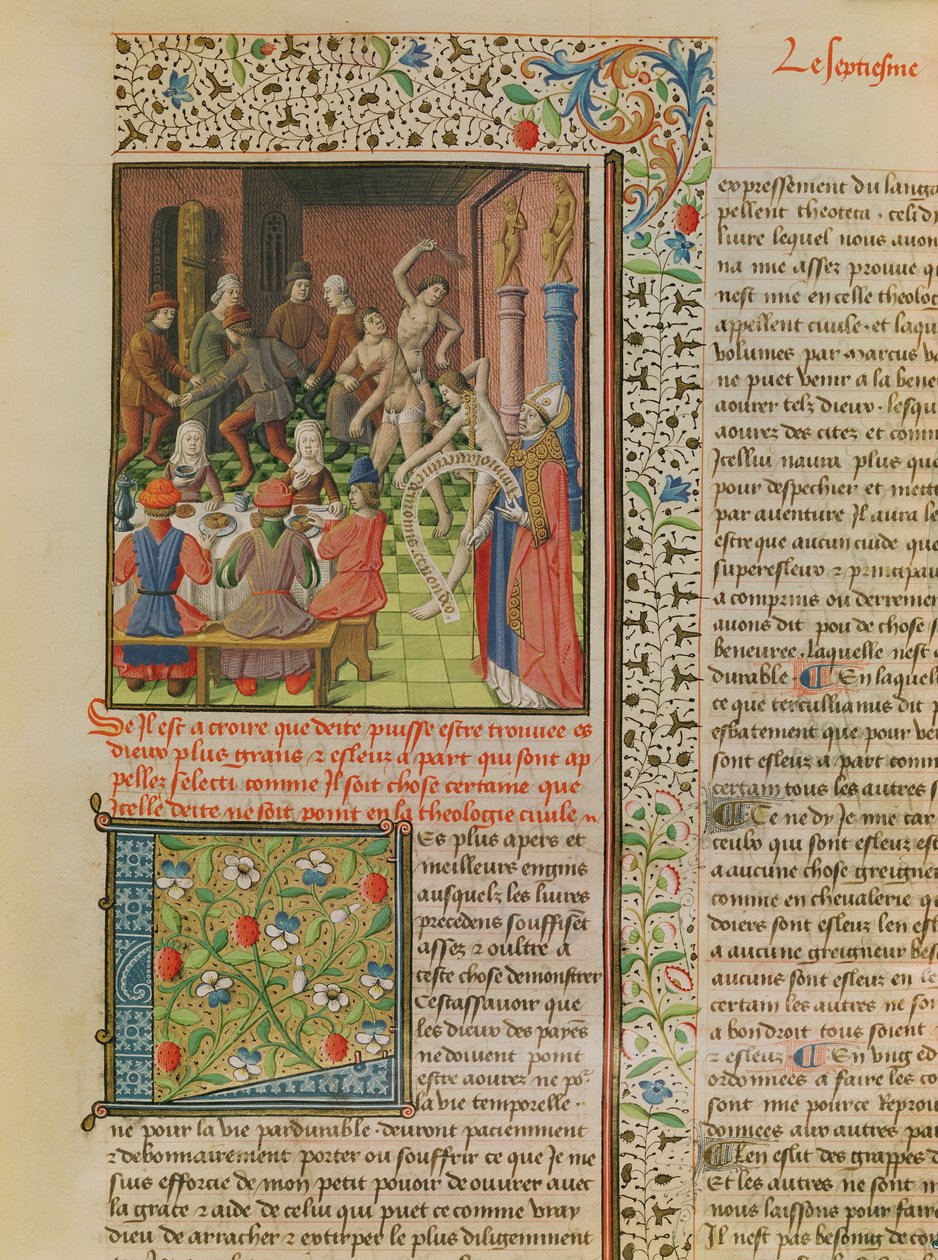 Ms 246 fol.151r Temporal und Terminal, aus der französischen Übersetzung von De Civitate Dei von St. Augustinus von Hippo (354-430) von French School