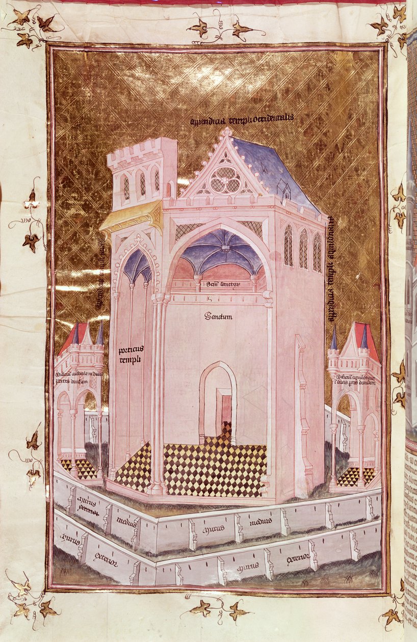 Der Tempel von Jerusalem, aus Postilles sur la Bible von Nicolas de Lyre von French School