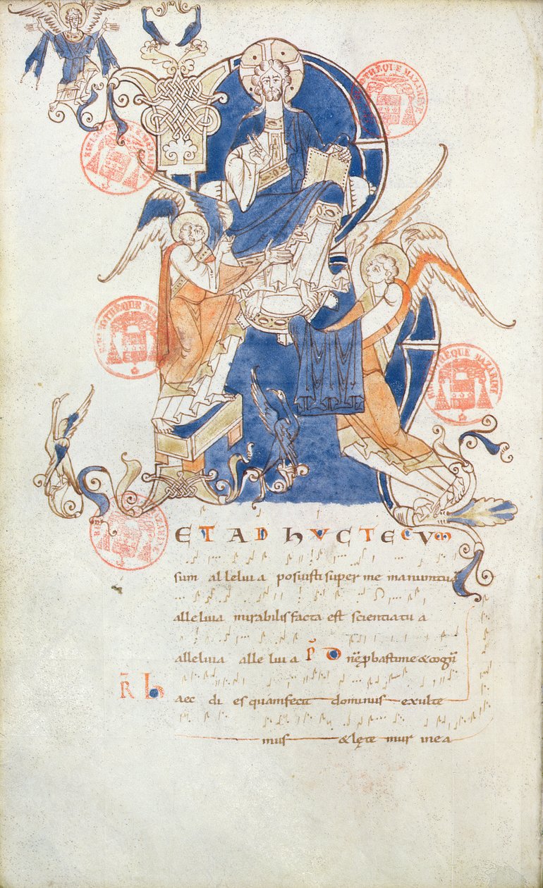 Christus in Herrlichkeit, Seite aus dem Antiphonar von Saint-Denis von French School