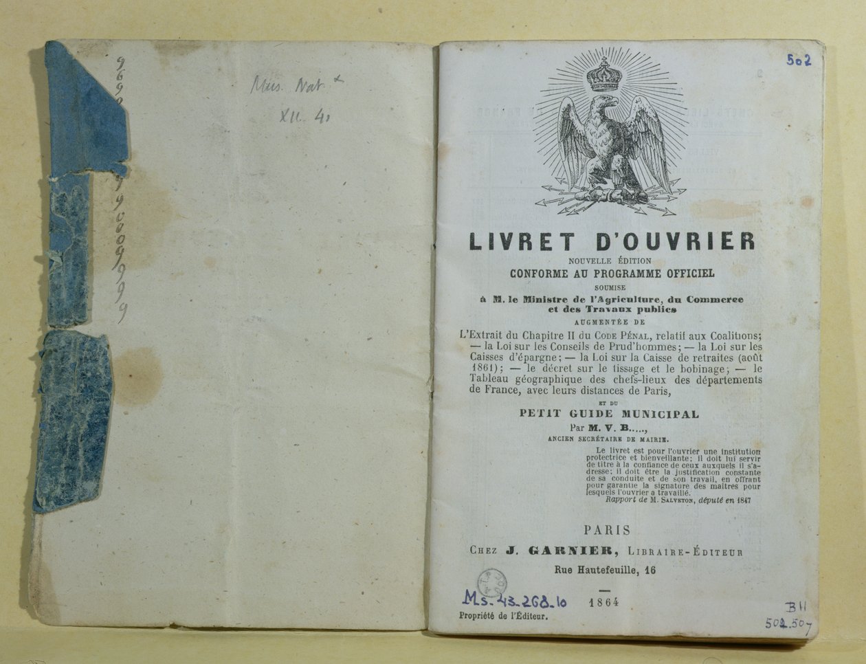 Ms 43.268.10 Frontispiz des Livret d
