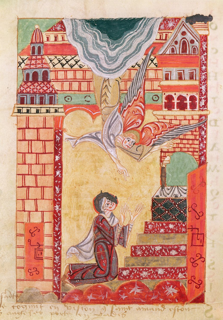 Ms 501 Vision der hl. Aldegonde von Maubeuge, aus Das Leben und die Wunder des hl. Amandus von French School