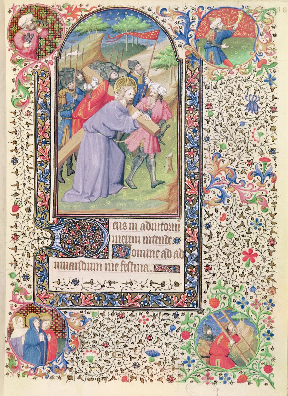 Ms 547 fol.16 Kreuzwegstationen, aus einem Stundenbuch einer Frau aus Poitiers von French School